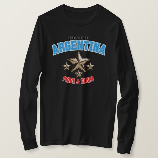 Argentinien Nationalstolz Damen Langarmshirt T-Shirt (Design vorne)