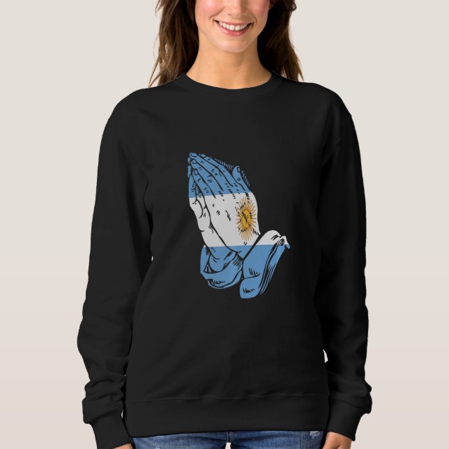 Argentinien Praying Hands Flag Camisa De Argentina Sweatshirt (Vorderseite)