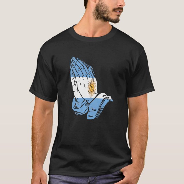 Argentinien Praying Hands Flag Camisa De Argentina T-Shirt (Vorderseite)