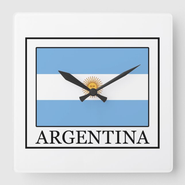 Argentinien Quadratische Wanduhr (Vorderseite)