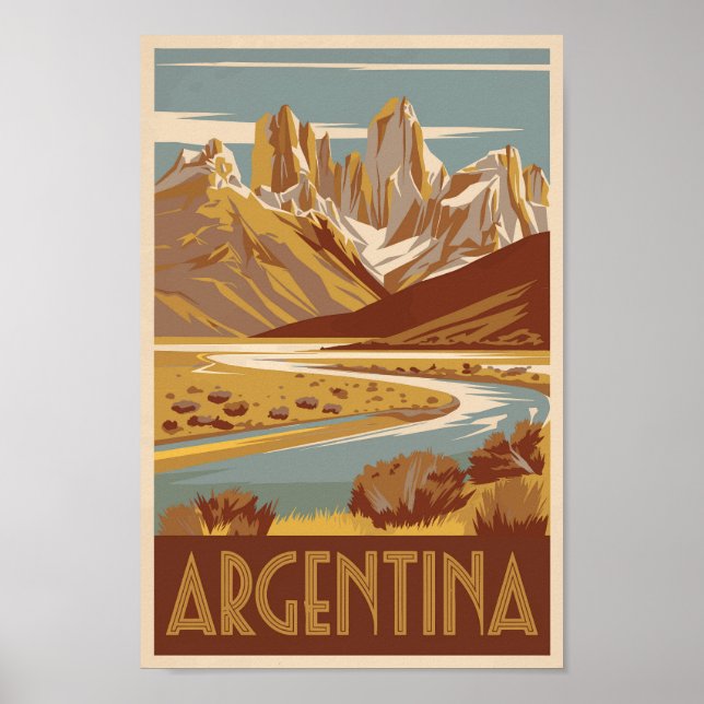 Argentinien Reisekunst Vintag Poster (Vorne)