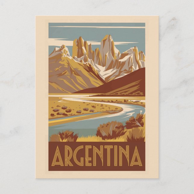Argentinien Reisekunst Vintag Postkarte (Vorderseite)