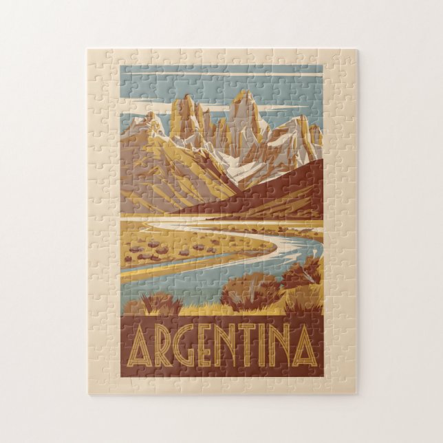 Argentinien Reisekunst Vintag Puzzle (Vertikal)