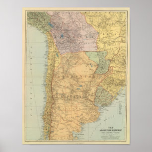 Argentinien-Republik, Chile, Paraguay, Uruguay Poster