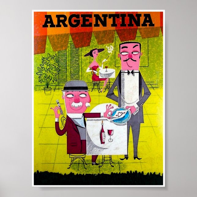 Argentinien Retro Vintage Travel Poster (Vorne)