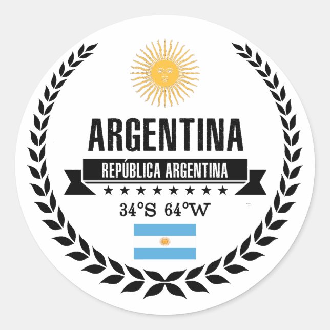 Argentinien Runder Aufkleber (Vorderseite)