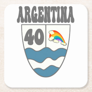 Argentinien Ruta 40 Autobahnschild mit Regenbogen Rechteckiger Pappuntersetzer