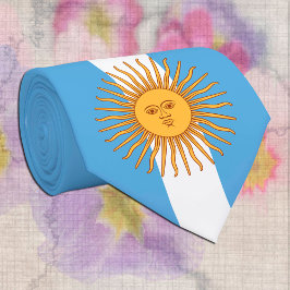 Argentinien, Sol de Mayo und Argentinien Flag / Ge Krawatte
