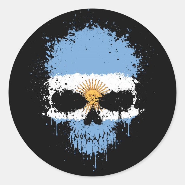 Argentinien Spritzer Skull tropfen Runder Aufkleber (Vorderseite)