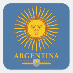 "Argentinien Sun " Quadratischer Aufkleber