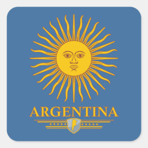 "Argentinien Sun " Quadratischer Aufkleber