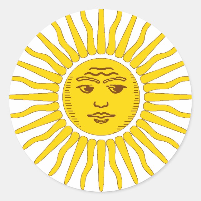 Argentinien Sun Runder Aufkleber (Vorderseite)