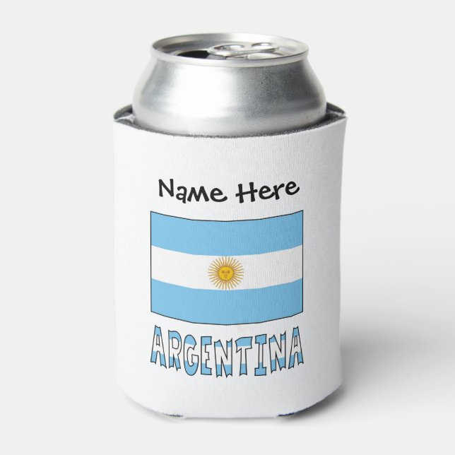 Argentinien und Argentinische Flagge mit Ihrem Nam Dosenkühler (Kanne Vorderseite)