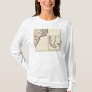 Argentinien und Chile gravierte Karte T-Shirt