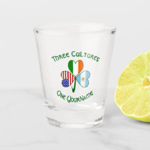 Argentinien USA Irland Flaggen Kleeblatt Personali