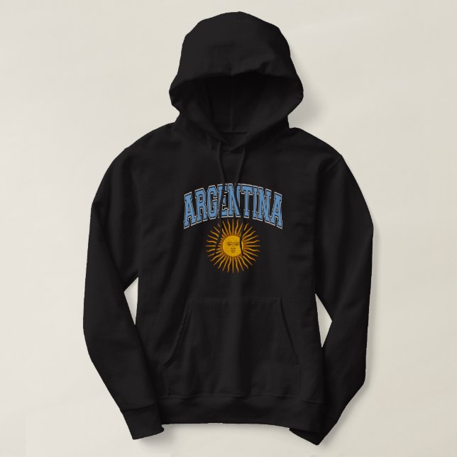 Argentinien Varsity Style Sun of May Light Blue Te Hoodie (Design vorne)