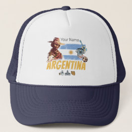 Argentinien Vintag Gaucho mit Fahnenfußball Truckerkappe