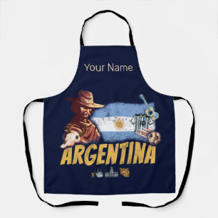 Argentinien Vintage-Gaucho mit Flagge Fußball Schürze