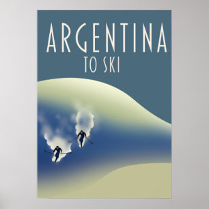 Argentinien Vintage Skiposter Poster
