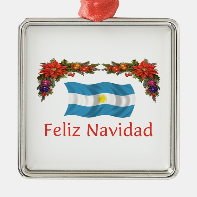 Argentinien-Weihnachten Silbernes Ornament (Vorne)