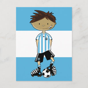 Argentinien Weltmeisterschaft Soccer Boy Postkarte