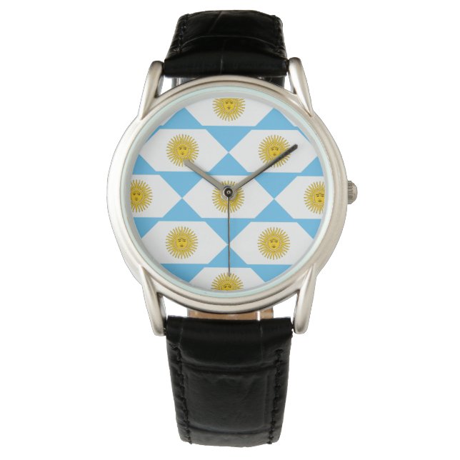 Argentinienflaggenmuster Armbanduhr (Vorderseite)