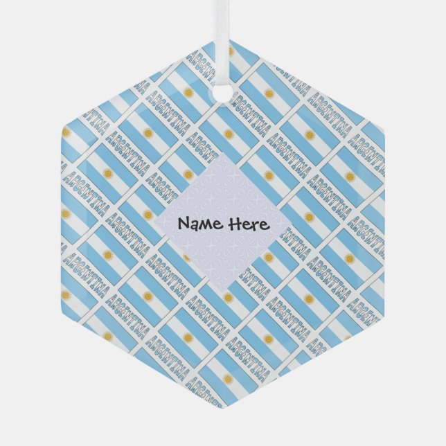 Argentiniens argentinische Flagge - Personalisiert Ornament Aus Glas (Vorderseite)