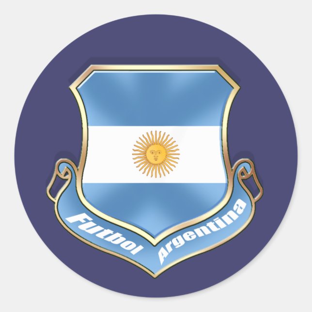 Argentiniens Fans von Fußball-Futbol-Schild-Emblem Runder Aufkleber (Vorderseite)