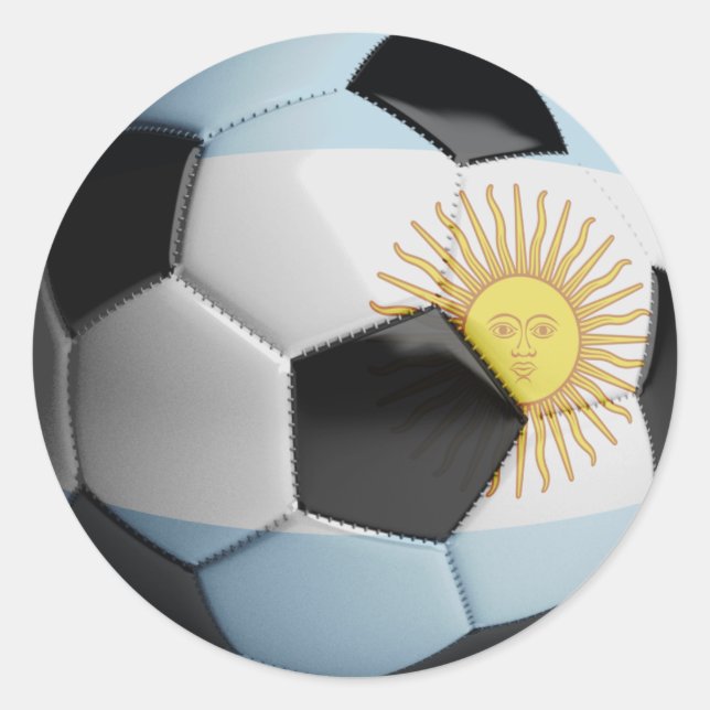 Argentiniens Flag-Fußballball Runder Aufkleber (Vorderseite)