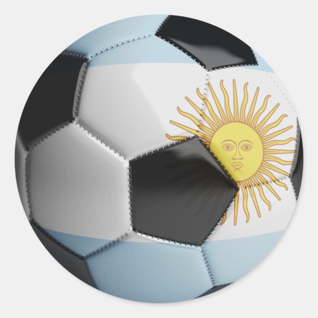 Argentiniens Flag-Fußballball Runder Aufkleber (Vorderseite)