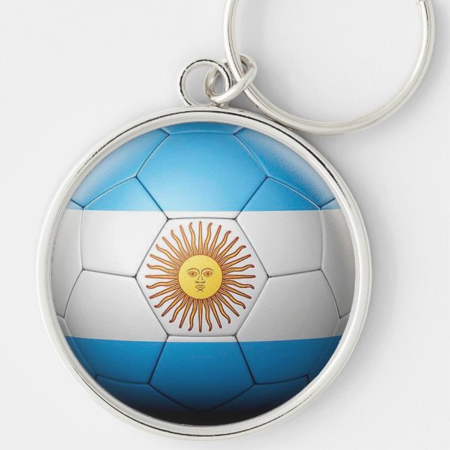 Argentiniens Flag-Fußballball Schlüsselanhänger (Vorne)
