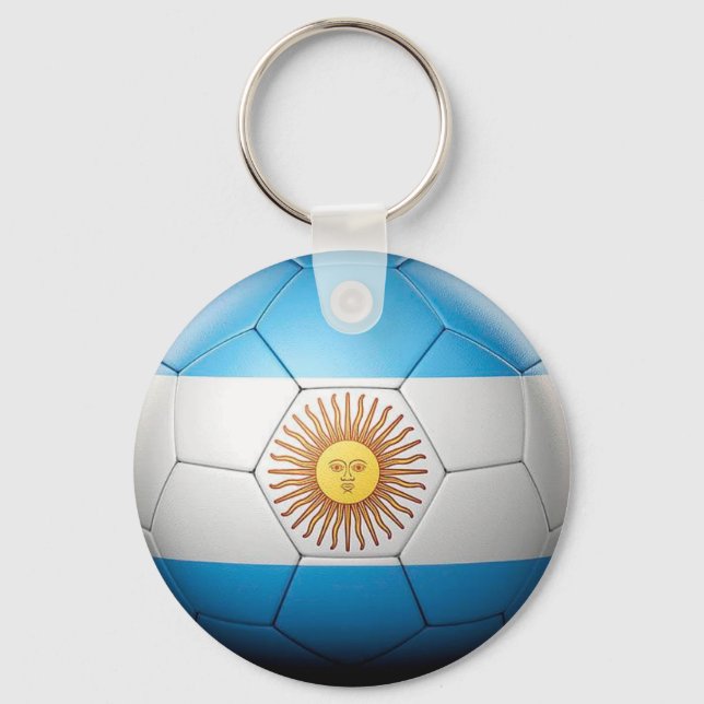 Argentiniens Flag-Fußballball Schlüsselanhänger (Vorderseite)