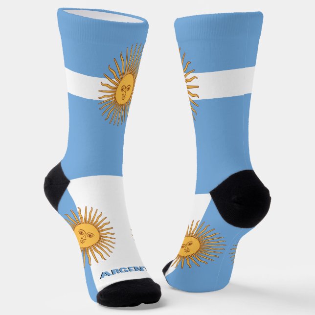 Argentiniens Flagge Patriotisch, Nachhaltiges Arge Socken (Gewinkelt)