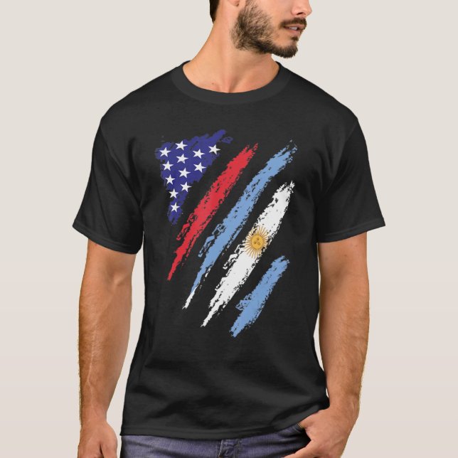 Argentiniens Grown Flag USA Patriot Heritage T-Shirt (Vorderseite)