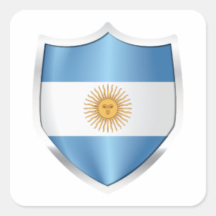 Argentiniens Silberschildflagge Quadratischer Aufkleber