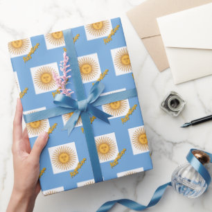 Argentiniens Wrapping Paper, Argentinien Flag Patr Geschenkpapier