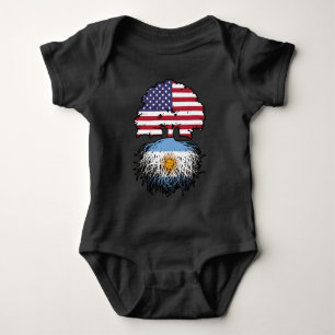 Argentinisch Argentinische Flagge USA Tree Roots Baby Strampler