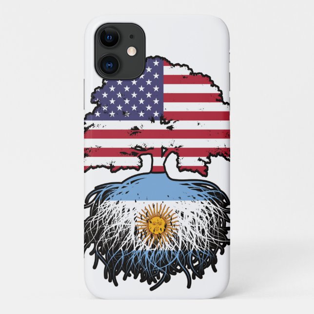 Argentinisch Argentinische Flagge USA Tree Roots Case-Mate iPhone Hülle (Rückseite)