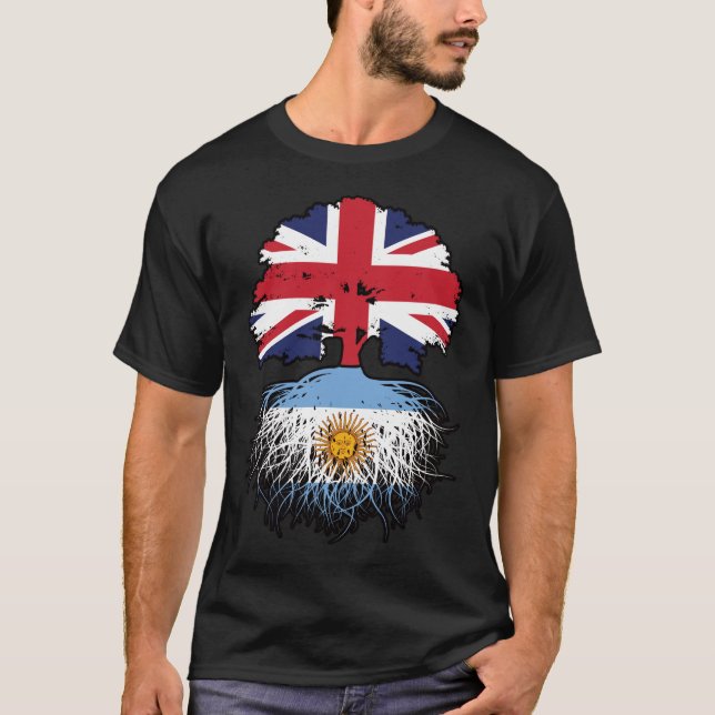 Argentinisch Argentinisches Britisches Tree Roots- T-Shirt (Vorderseite)