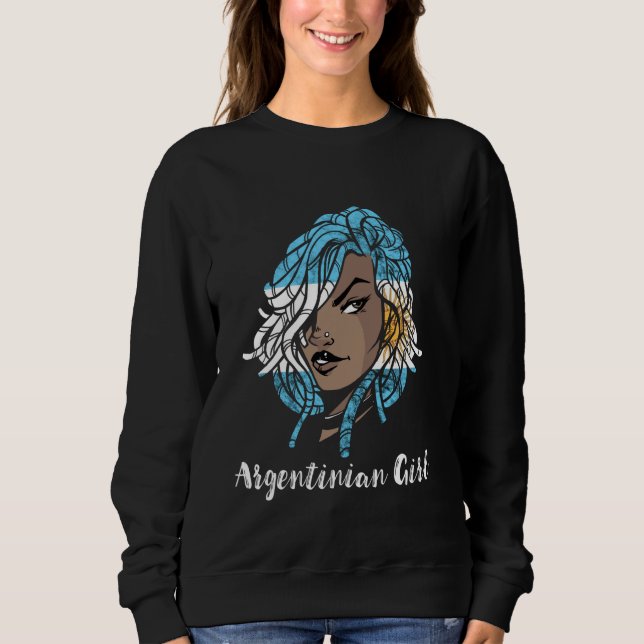 Argentinische Dreadlocks Hair Argentinienfahne Ar Sweatshirt (Vorderseite)