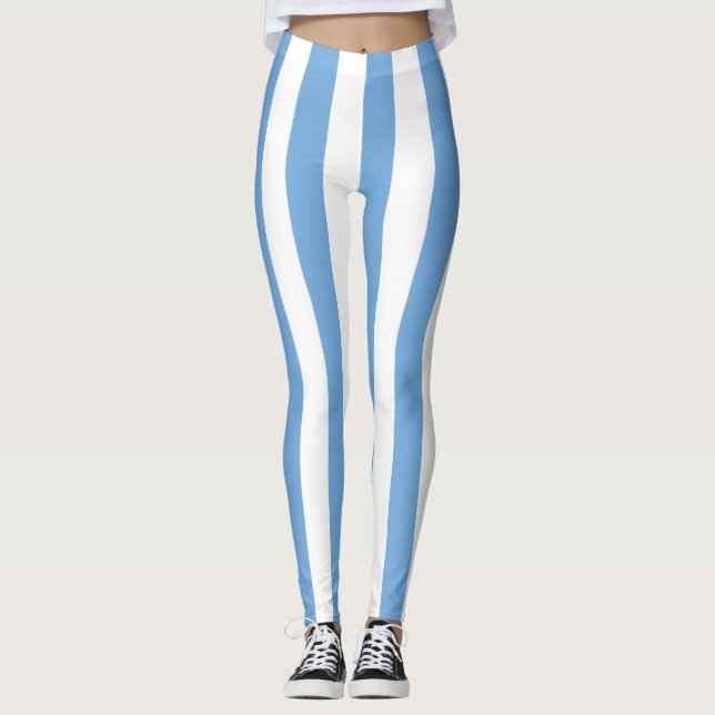 Argentinische Farben für die Nationalflagge Vertik Leggings (Vorderseite)