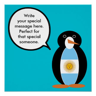 Argentinische Flagge als Gesprächspartnerin mit Fr Poster