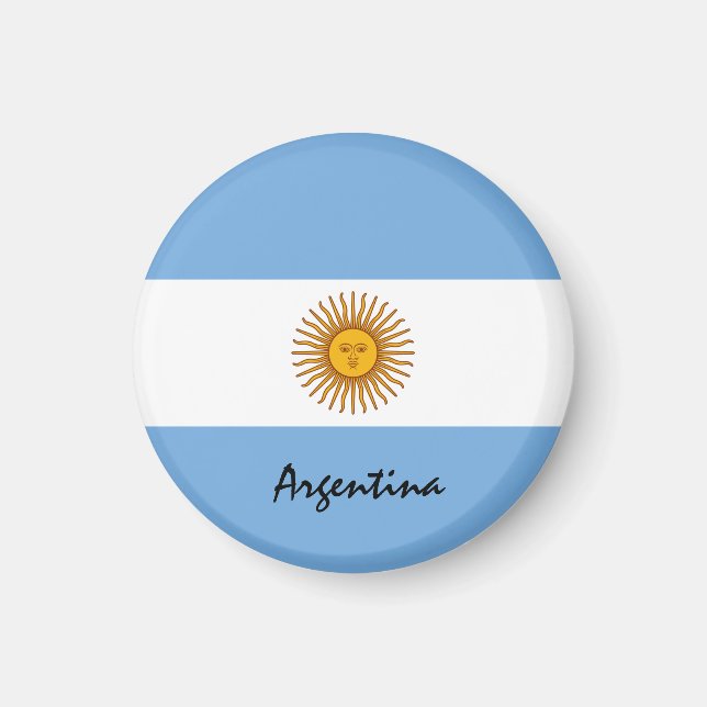 Argentinische Flagge & Argentinien - Reise-/Sportf Magnet (Vorne)