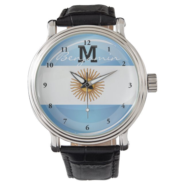 Argentinische Flagge Armbanduhr (Vorderseite)