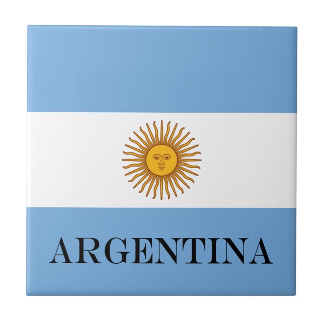 Argentinische Flagge Bandera De Argentina Fliese (Vorderseite)