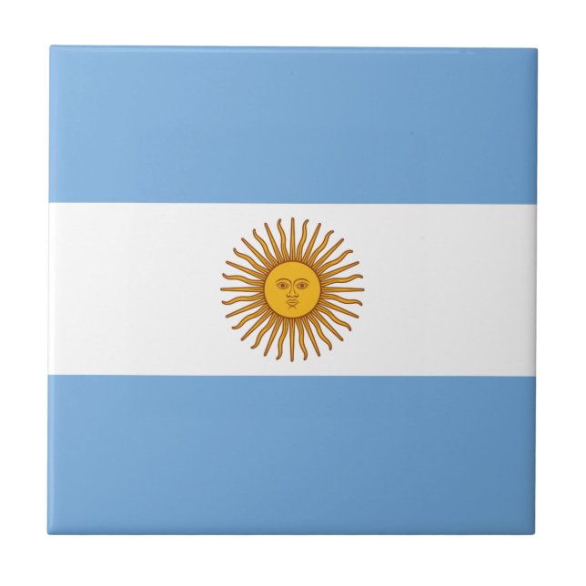 Argentinische Flagge Bandera De Argentina Fliese (Vorderseite)