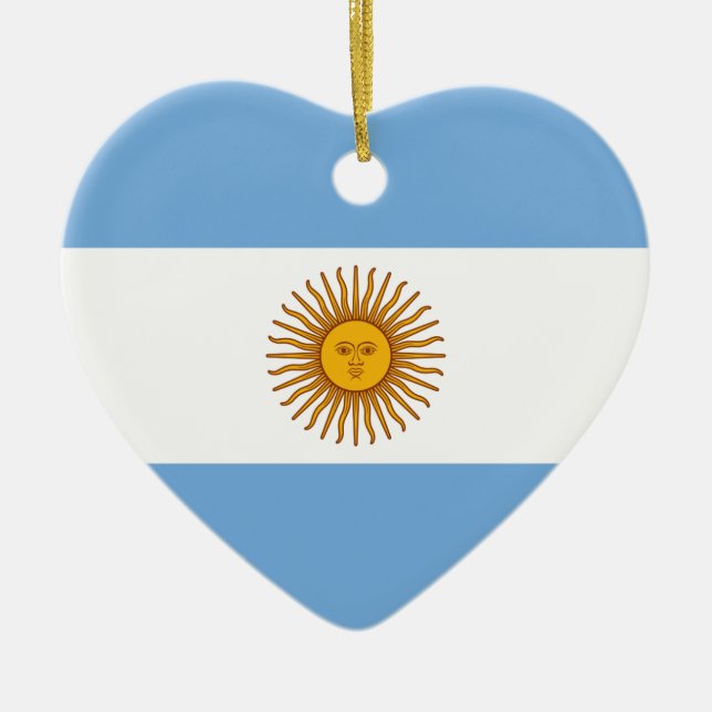 Argentinische Flagge Bandera De Argentina Keramik Ornament (Vorne)