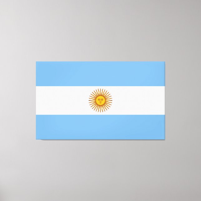 Argentinische Flagge Bandera De Argentina Leinwanddruck (Vorderseite)