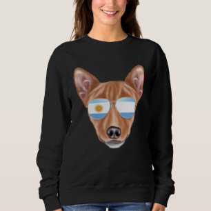 Argentinische Flagge Basenji Hund Argentinien Tasc Sweatshirt