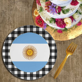 Argentinische Flagge, Büffel kariert und Argentini Pappteller